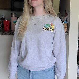 Pokemon - Light Gray Crewneck Character Sweater